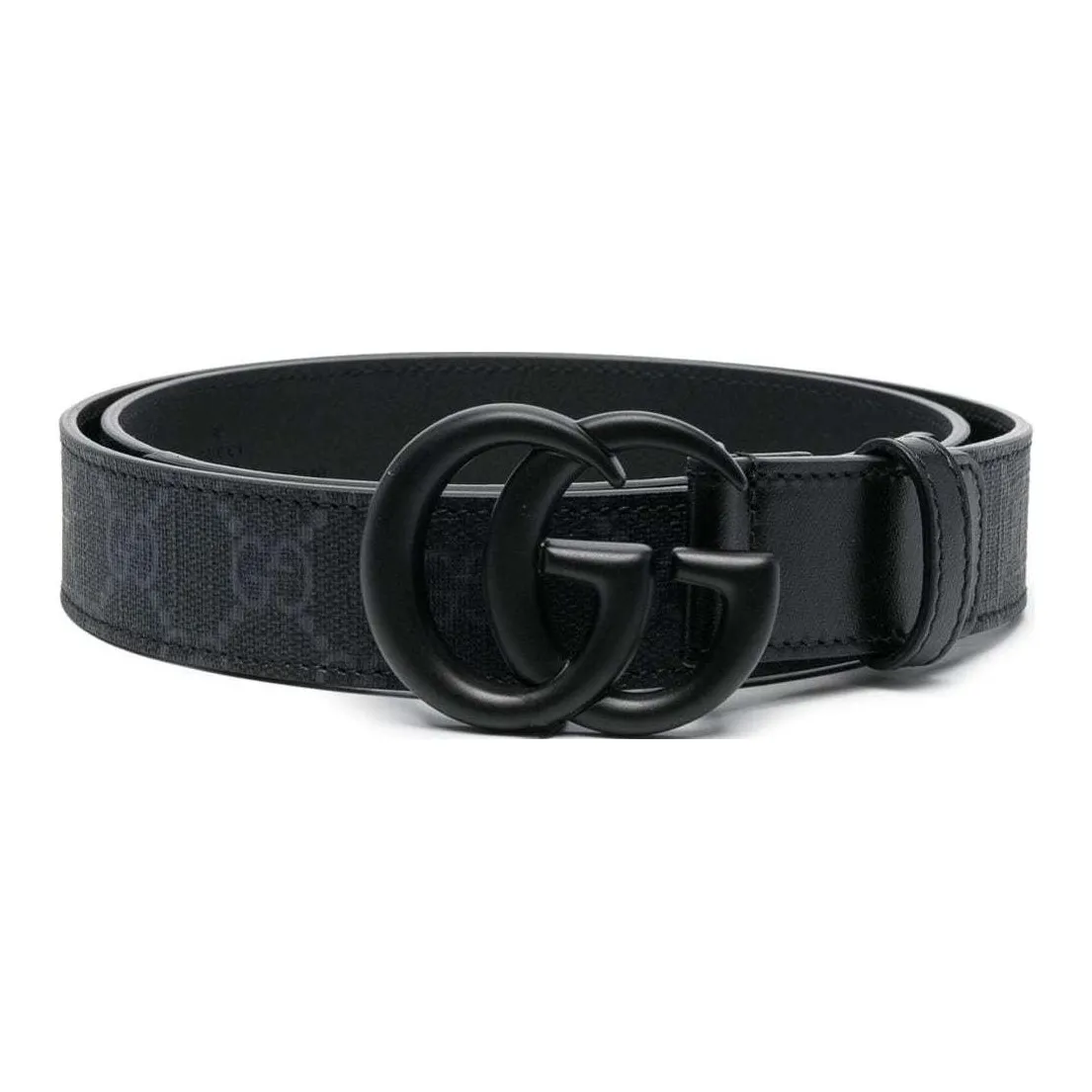 GUCCI Leather Leather Belts Men's Black Width  3cm