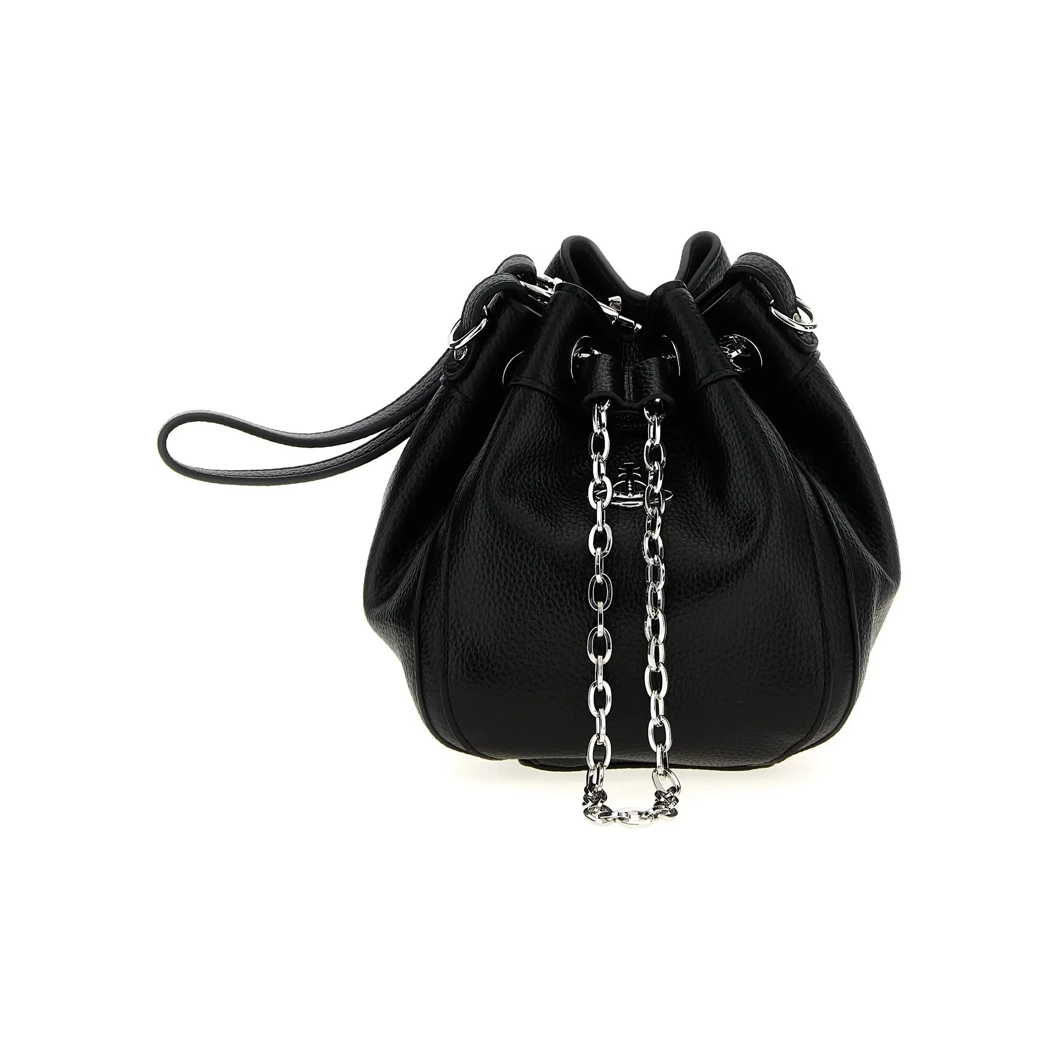 Vivienne Westwood ПУ (полиуретан) Сумка-ведро Ручная Сумка через плечо Сумка через плечо Средняя Женская Черная