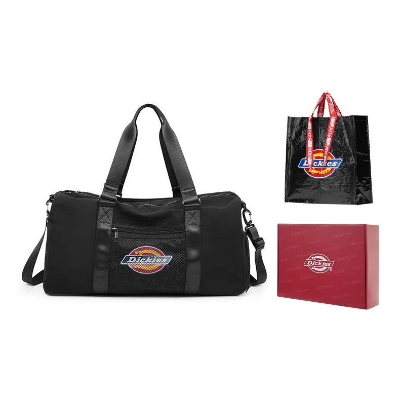 Dickies Polyester Crossbody Bag, Luggage Bag, Travel Bag, Gym Bag Unisex Black/Light Gray