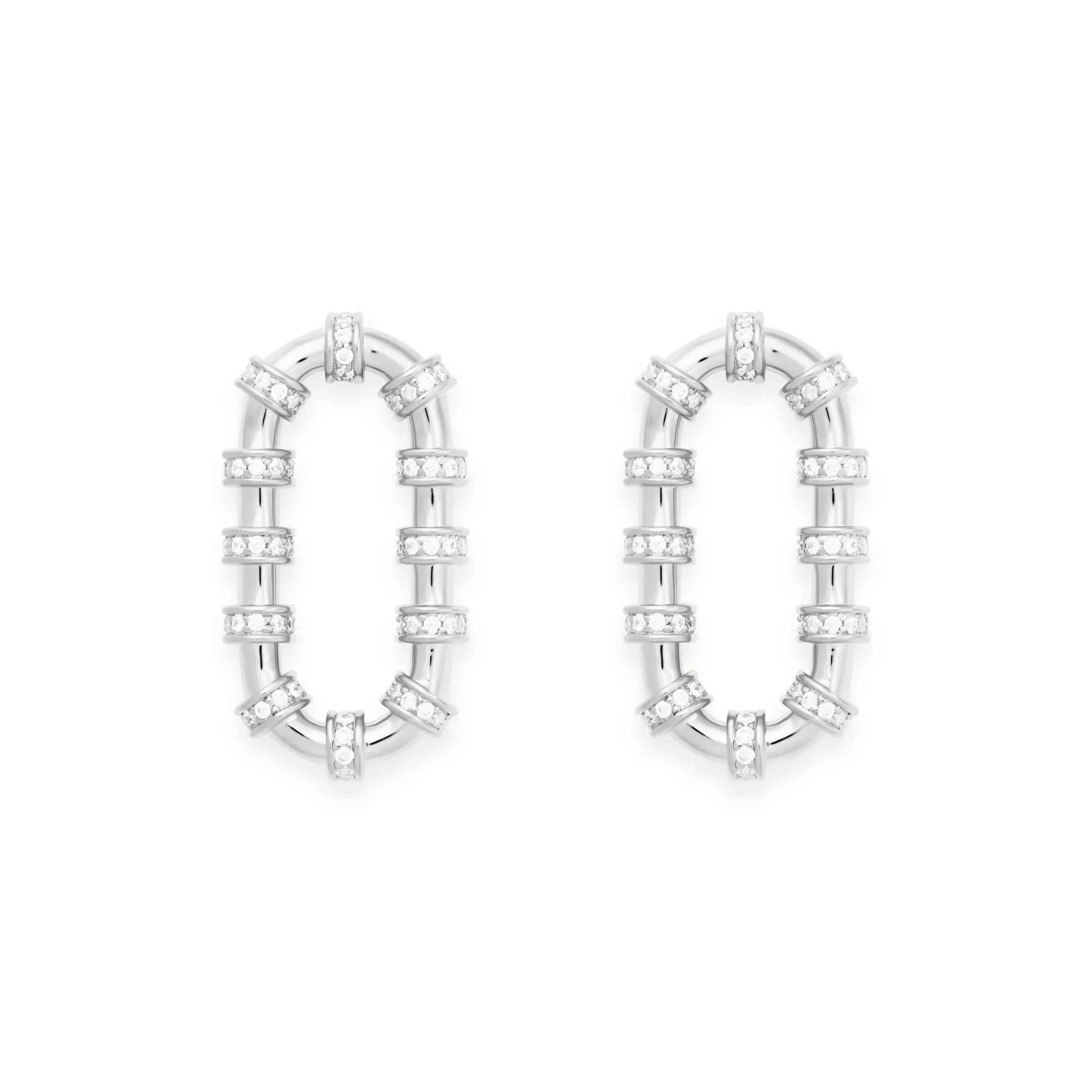 Mistova JEWELRY S925 Silver Chain Ring With Stone Earrings Women's
