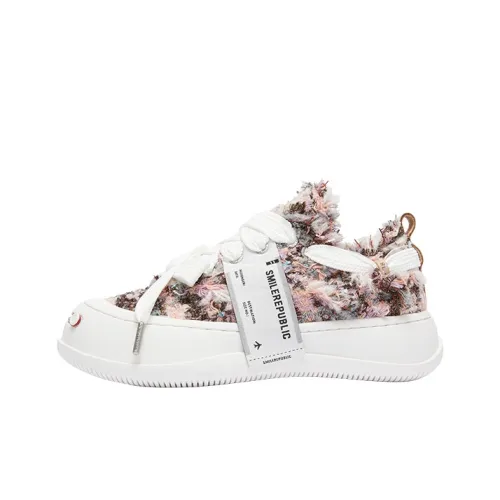 SMILEREPUBLIC Laugh Series Кеды Low Top Бело-розовые Унисекс