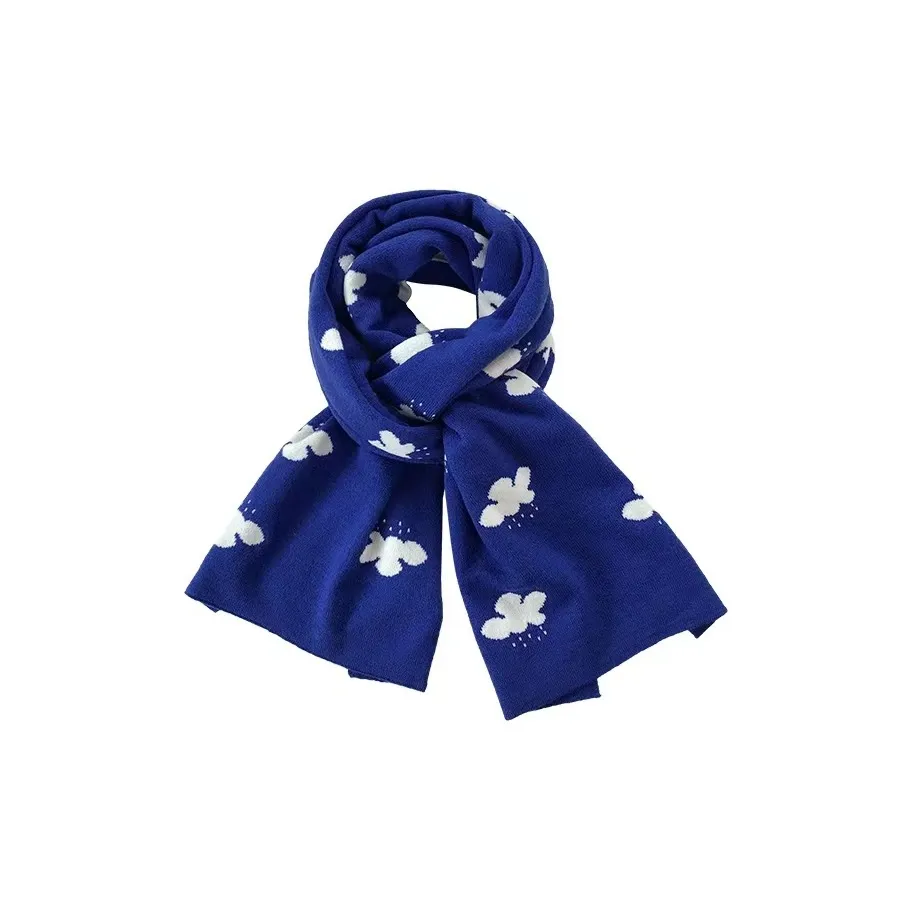 PISHUSHU Полиэстер Трикотаж Шарфы Унисекс Пыльно-синий Хаки Лесной зеленый Кляйн-синий Чернильно-черный