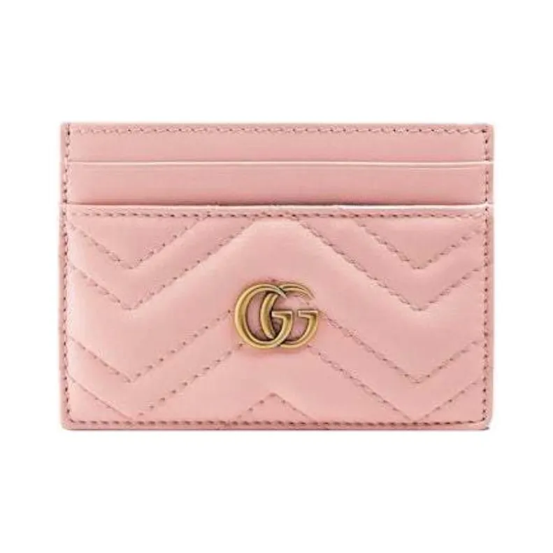 GUCCI GG Marmont Кожа Держатель для карт Женские Розовый