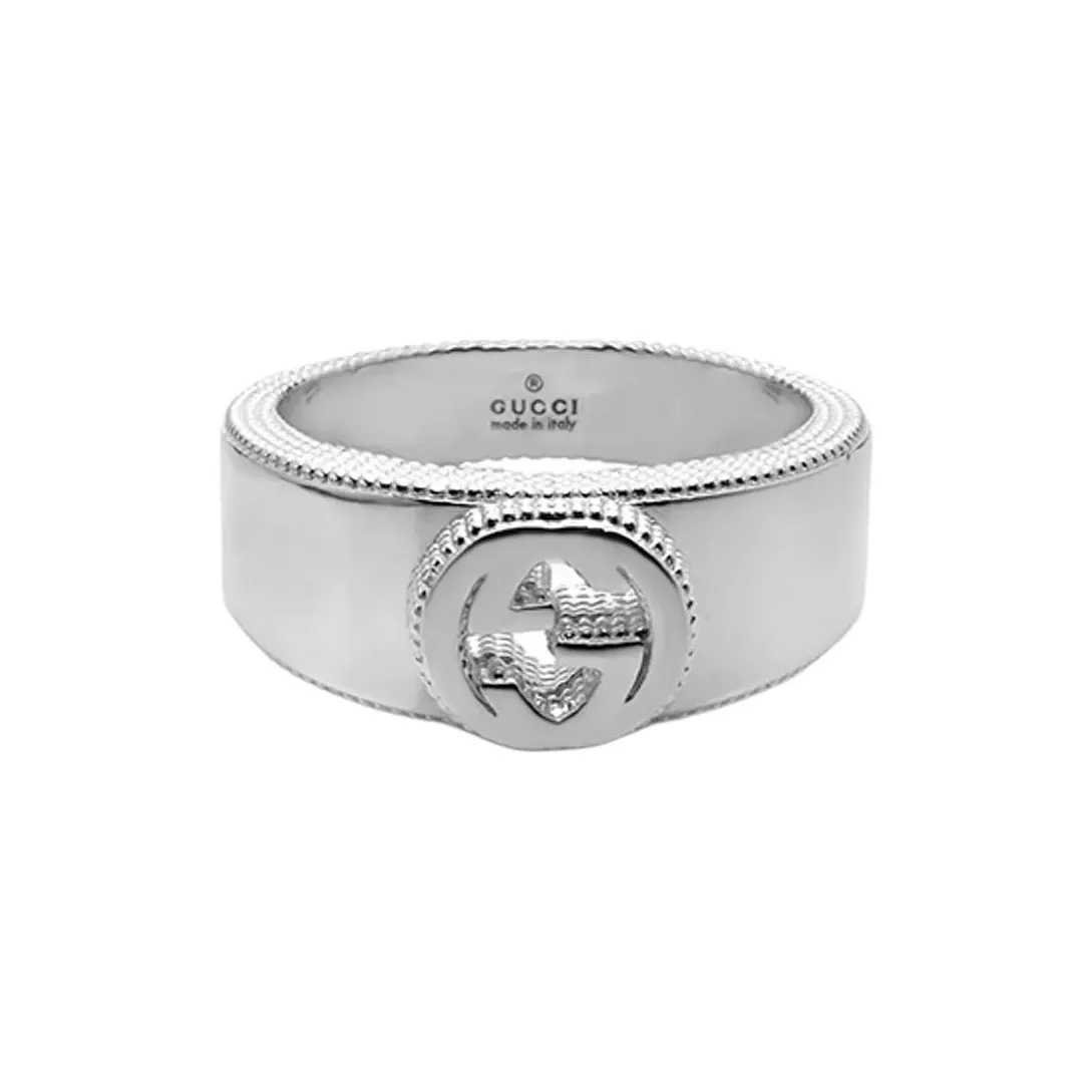 GUCCI Interlocking G Ring Textured Outline