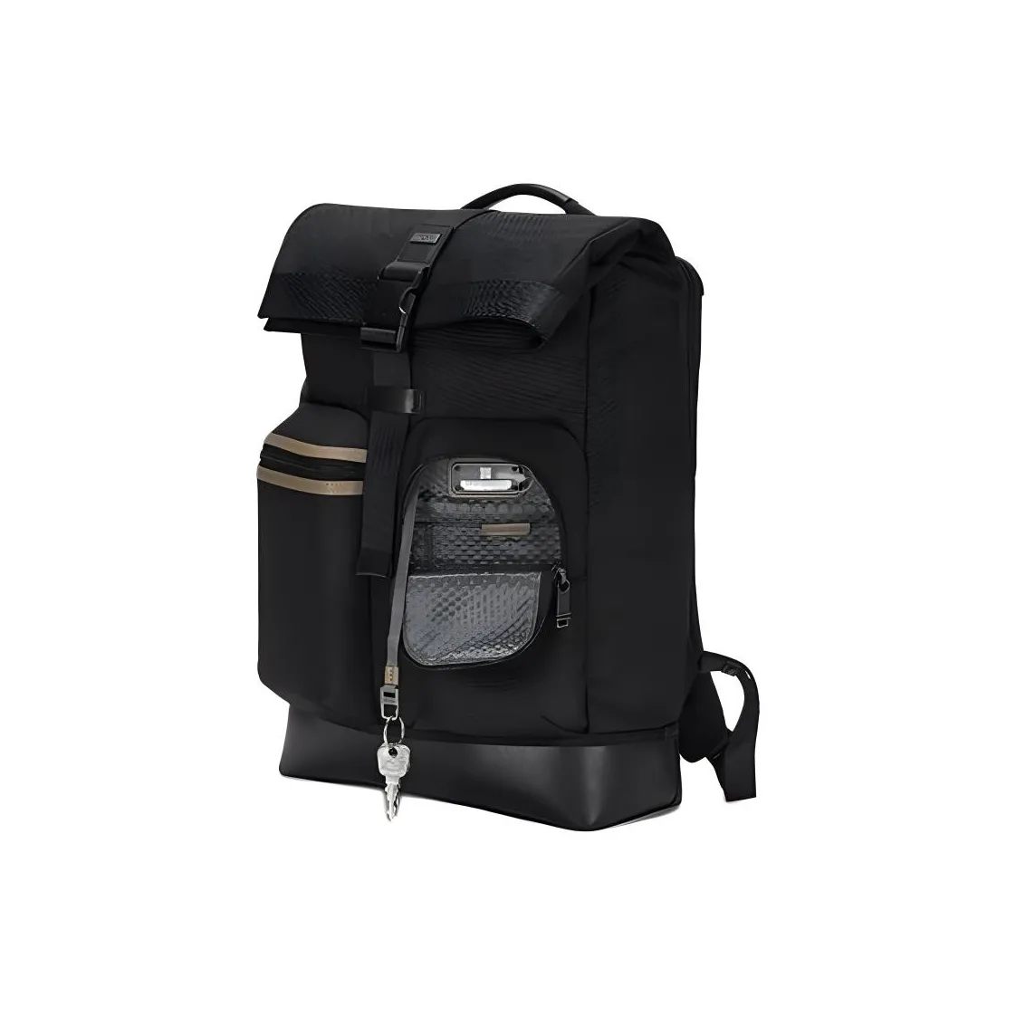 TUMI Nylon Backpack Medium Size Men's Black & Khaki