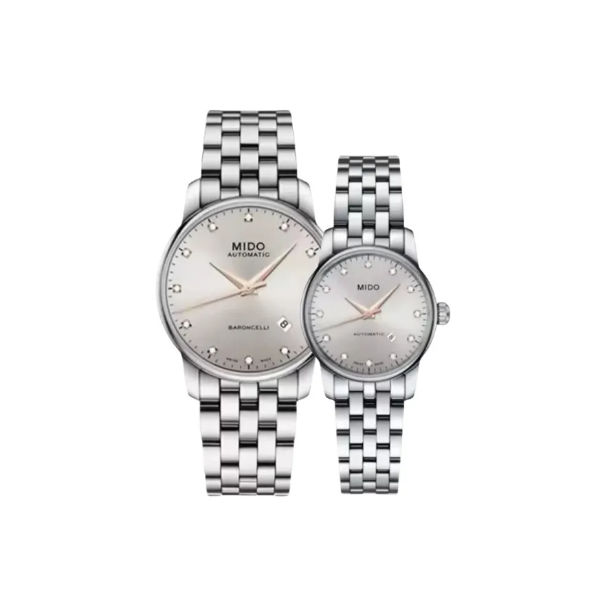 MIDO Belem Cereli Series Couple's Watch Automatic Mechanical Movement Unisex Watch 38 Silver Dial Steel Case