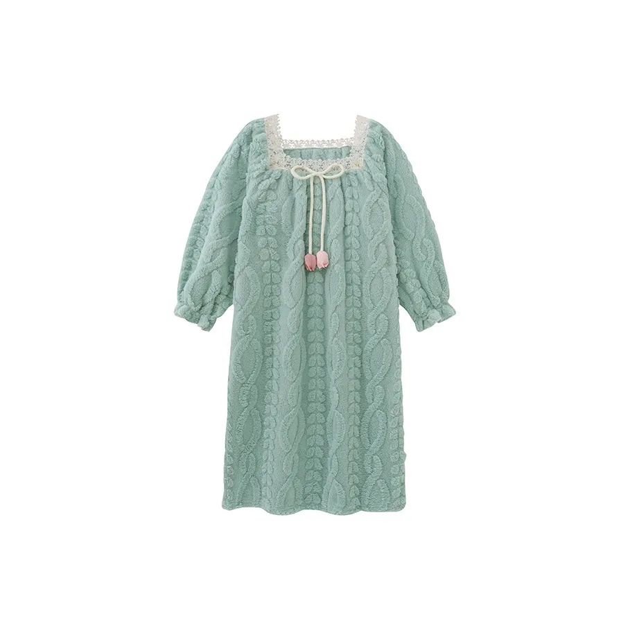 CAIHENGTONG Ночная сорочка Женская Бабочка Тюльпан Синий