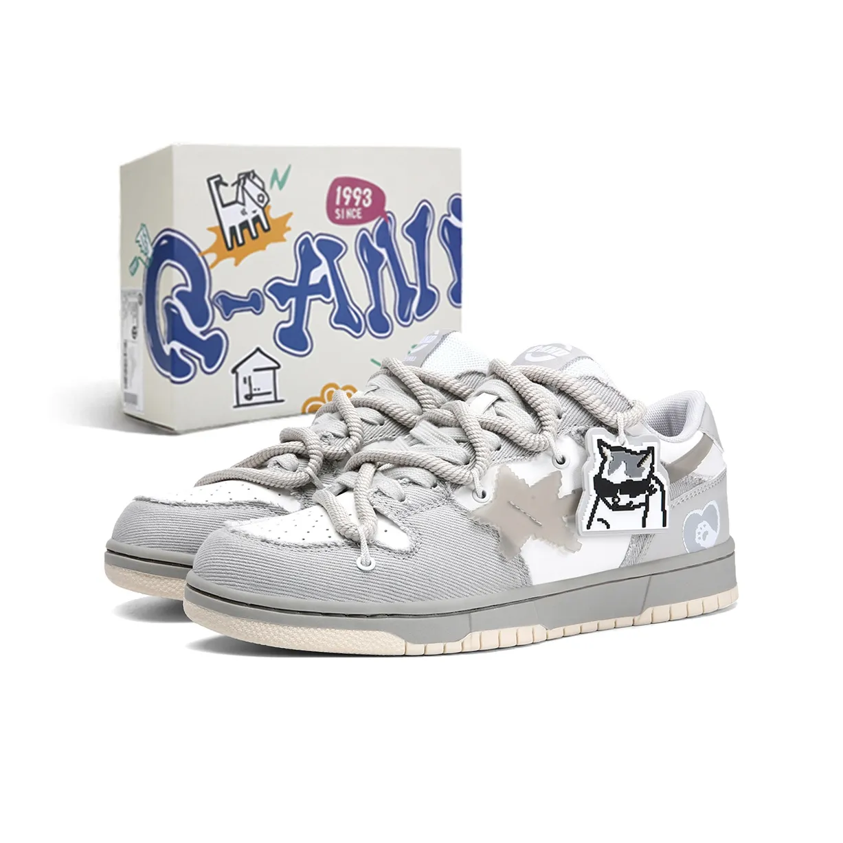 Q-AND Wear-Resistant Slip-Resistant Low-Top Skateboard Shoes Unisex