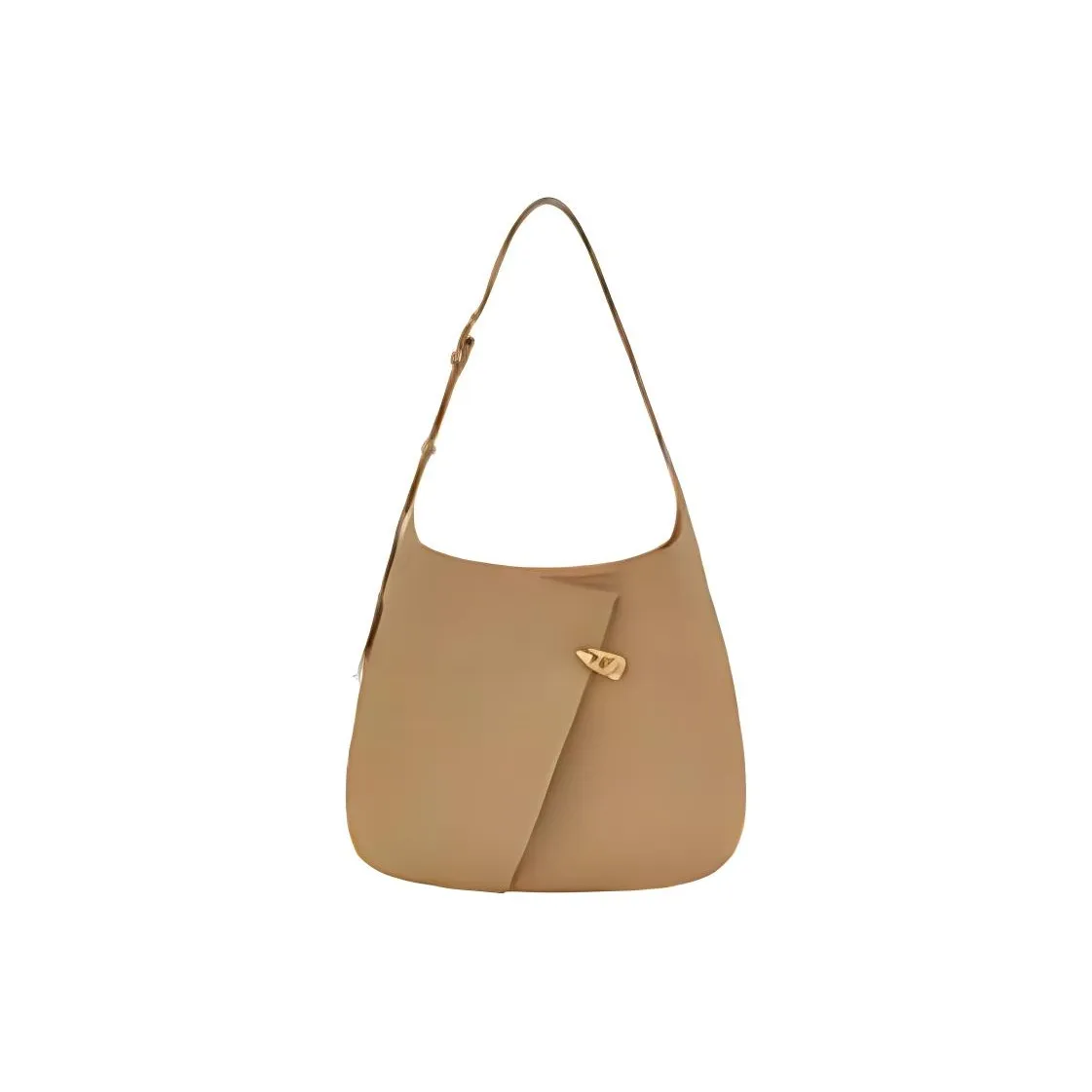 COCCINELLE Cow Leather Crescent Bag Handbag Shoulder Bag Large Size Women's Fresh Beige & Apricot Peach