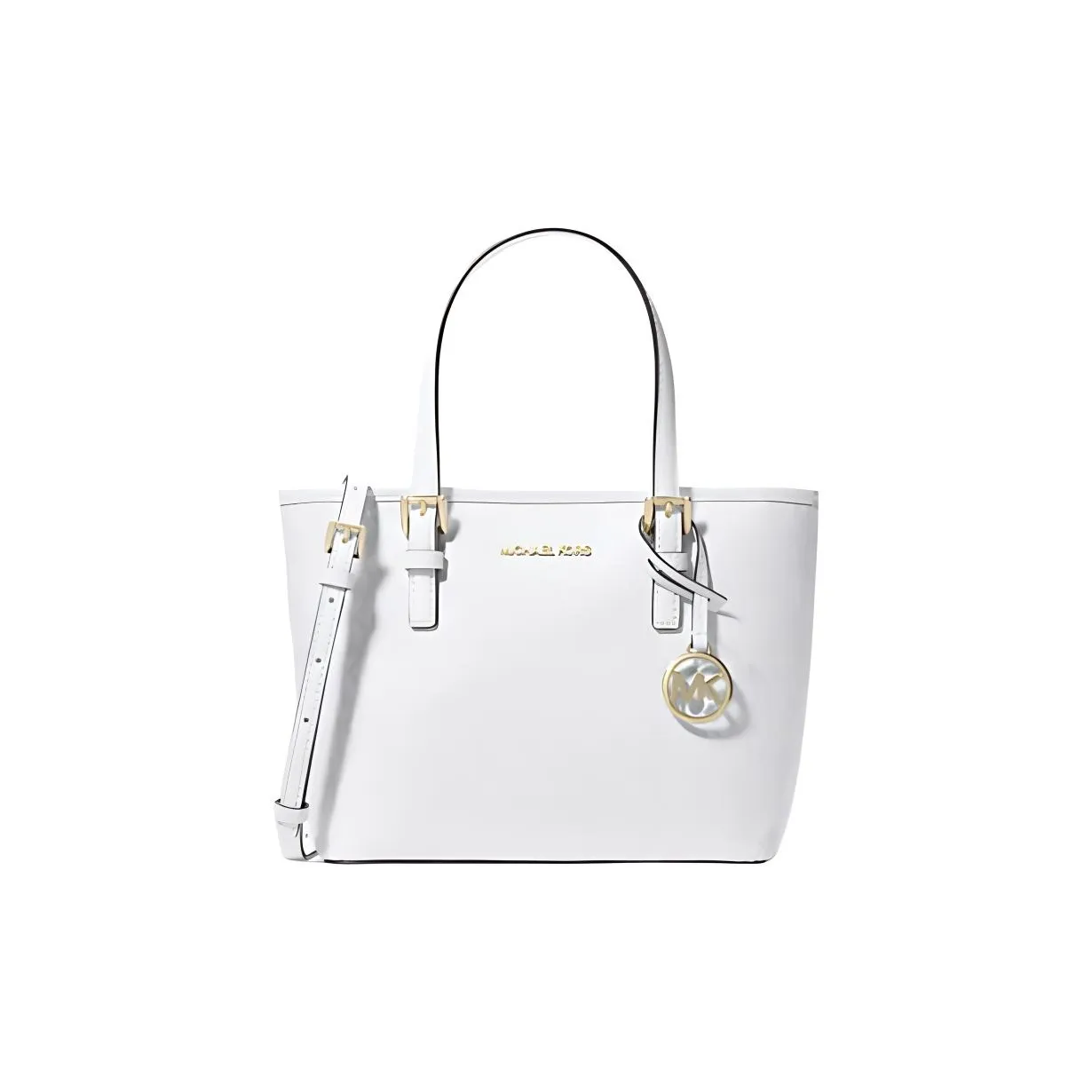 MICHAEL KORS Jet Set Coated Canvas Shoulder Bag Crossbody Bag Handbag Extra Small Women's Optical White