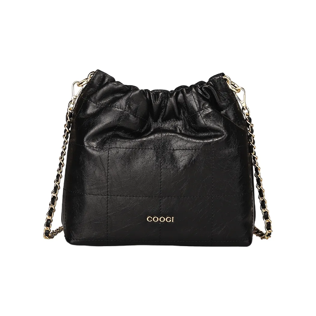 COOGI Сумка-хобо из коровьей кожи сумка через плечо женская розовая черная