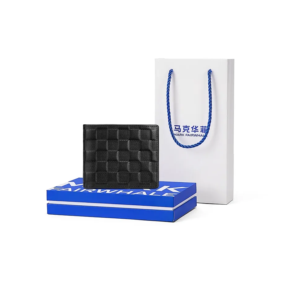 FAIRWHALE Держатель для карт из натуральной коровьей кожи кошелек мужской черный