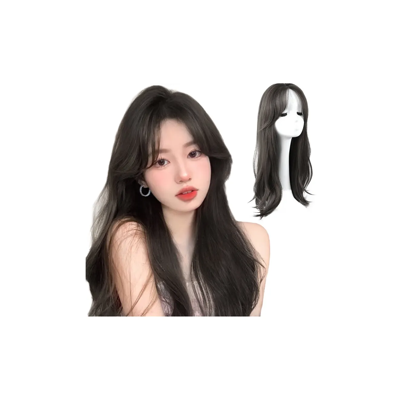 YUNQING Натуральный Full Голова Пуловер Средний Длина (размер в длину) Волосы Roll Большая волна Перука