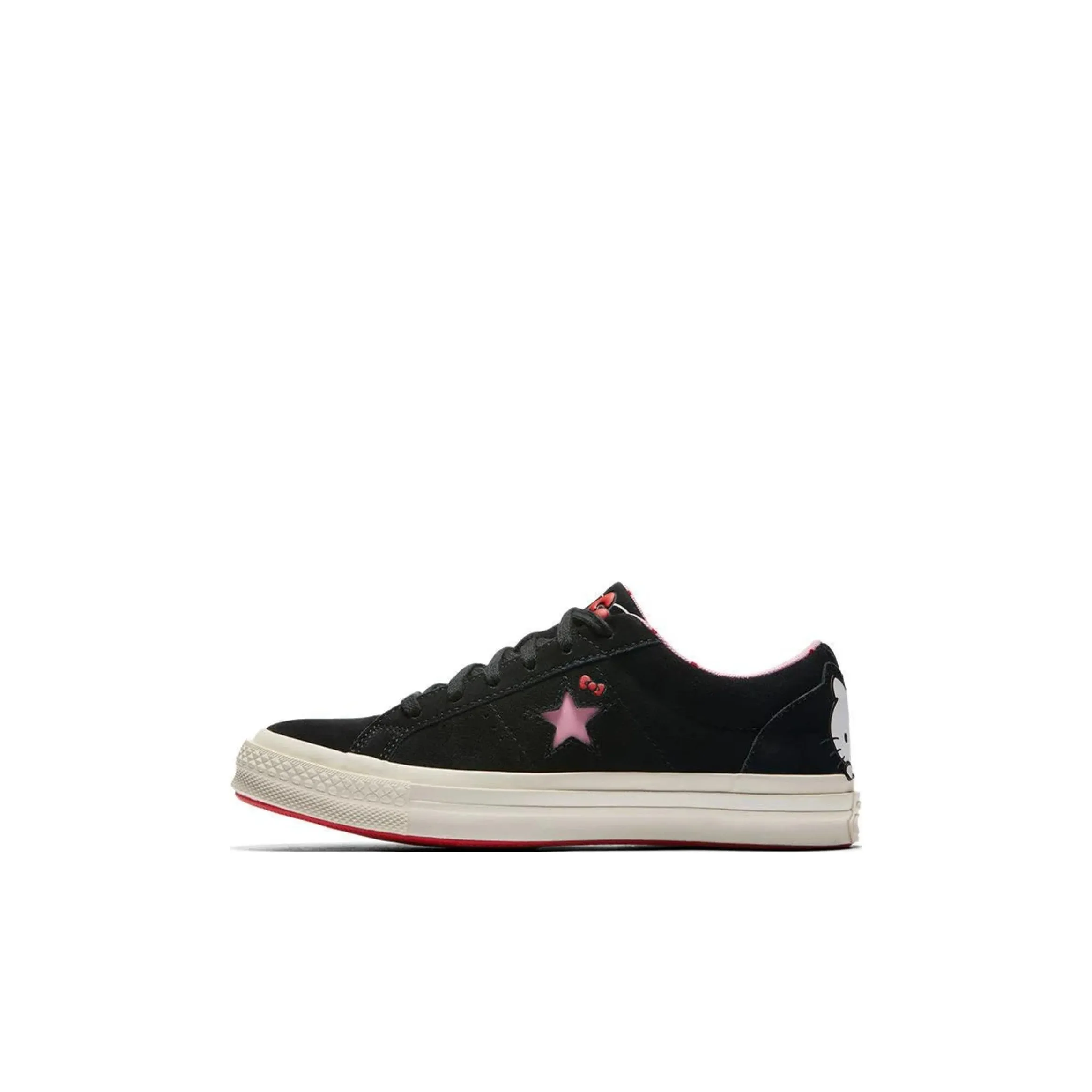Hello Kitty x Converse One Star Series Низкий Топ Детские Скейтбординги Черный Детский