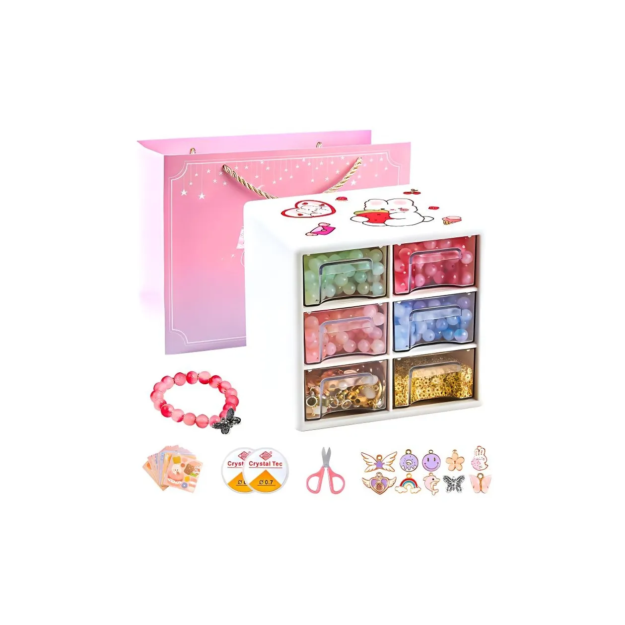 WANWEIMAN Браслет с бусинами Ожерелье DIY Ручной работы Ювелирные украшения Набор Развивающие игрушки