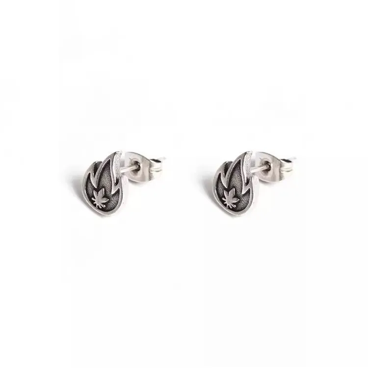 LuluCanaan Титановые стальные серьги-гвоздики унисекс