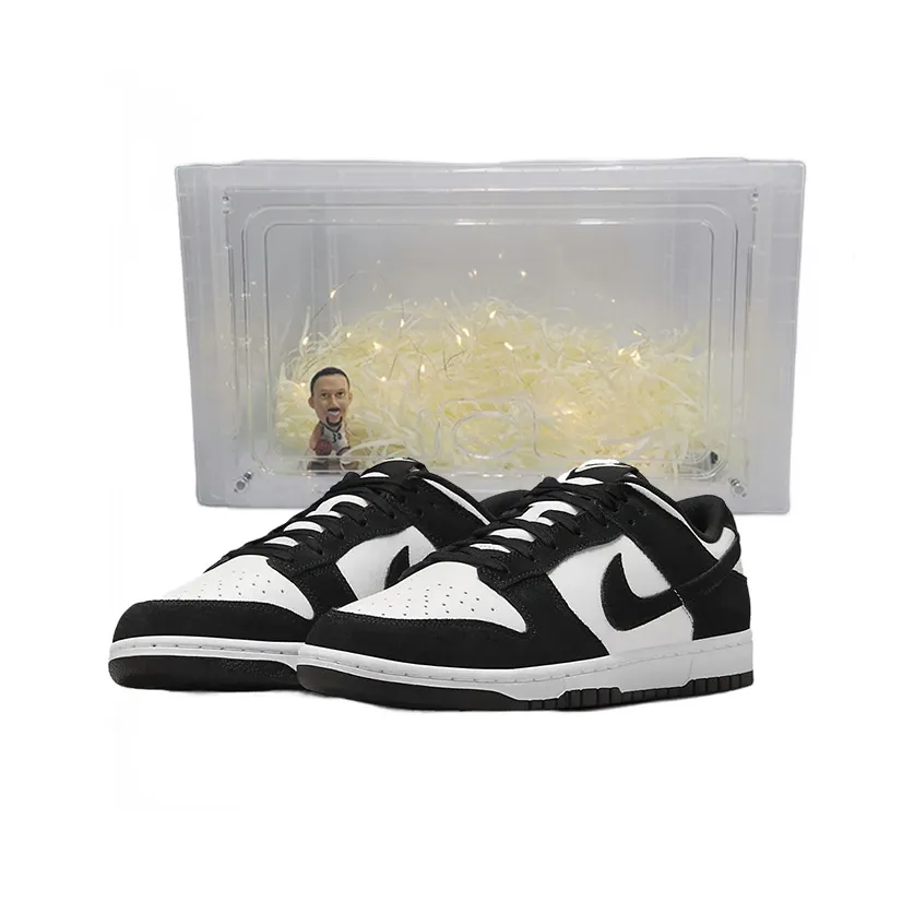 Nike Slip Resistant Shock Absorbers Lightweight Low Top Skateboard Shoes Unisex Black White