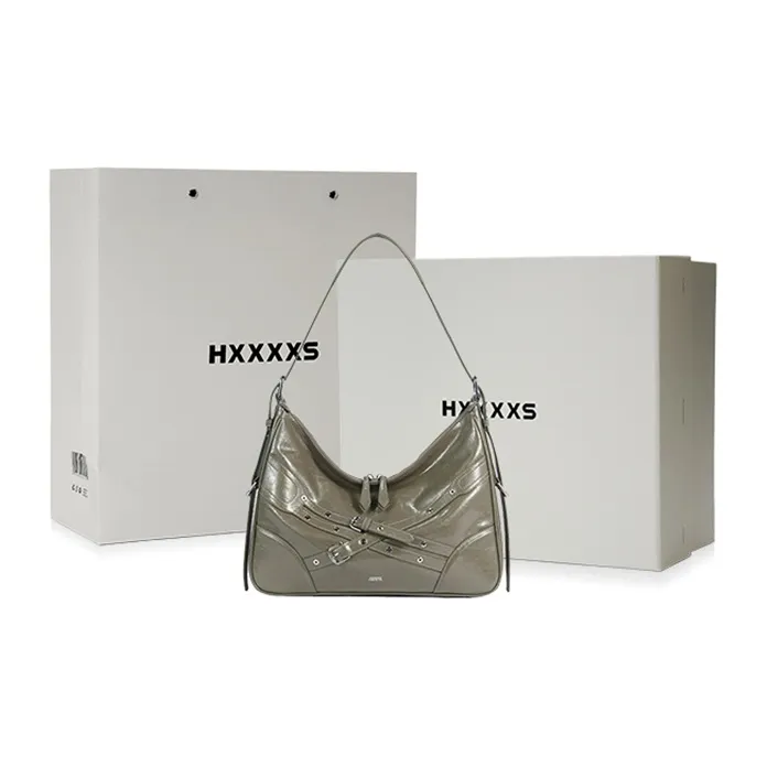 HXXXXS Cow Leather Shoulder Bag Women's Black
