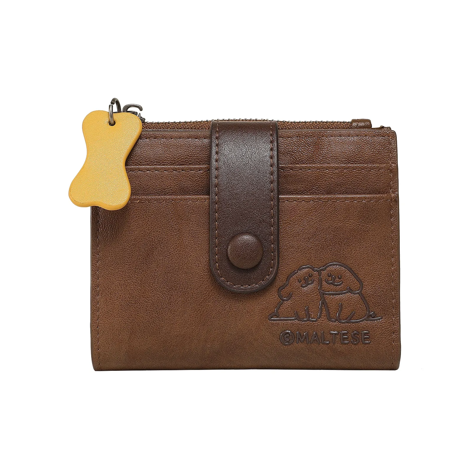 TOUTOU Maltese Collaboration ПУ (полиуретан) Кошелек Стандартный Женский Шоколадный Коричневый