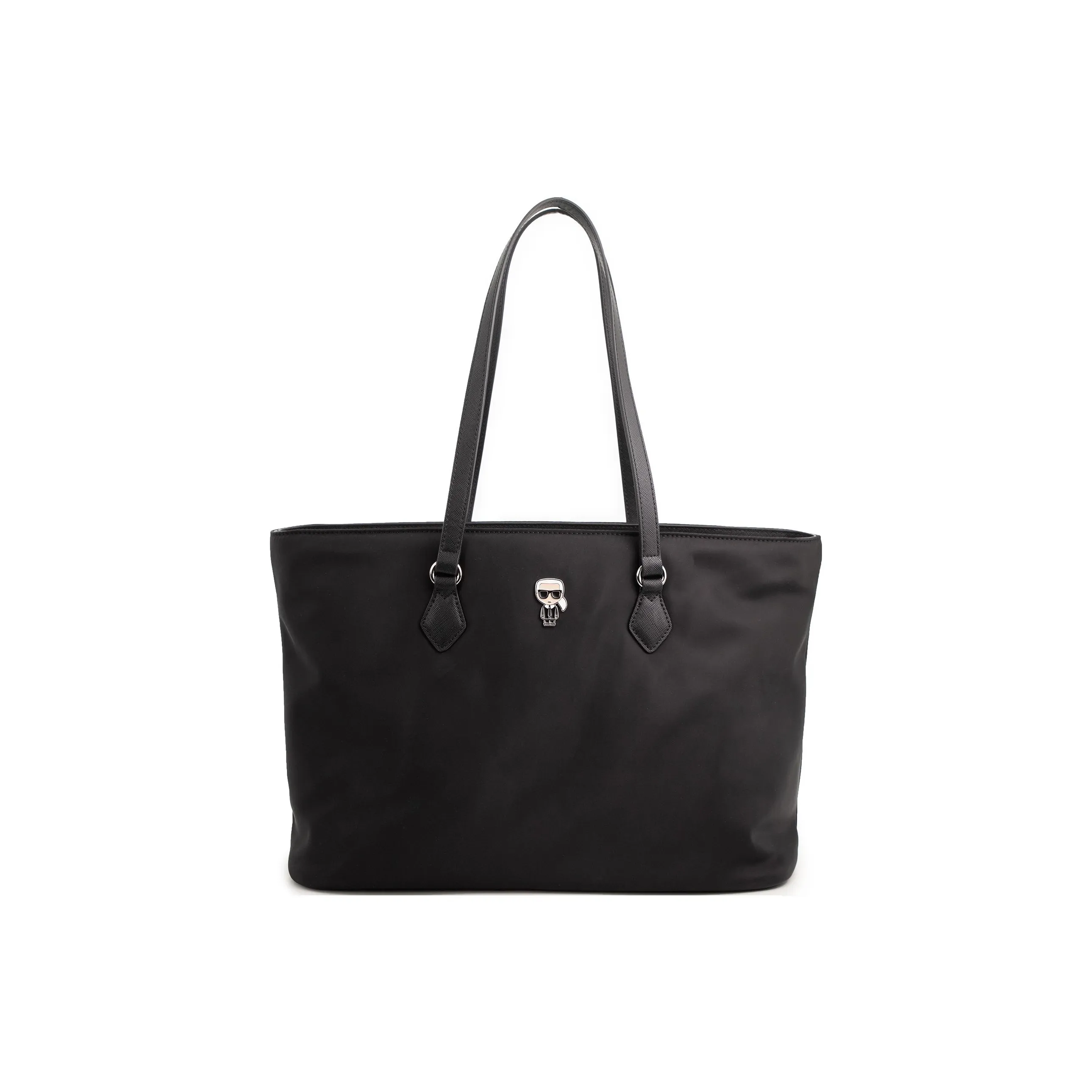 KARL LAGERFELD Top Grain Cow Leather One Shoulder Handbag Women's Black
