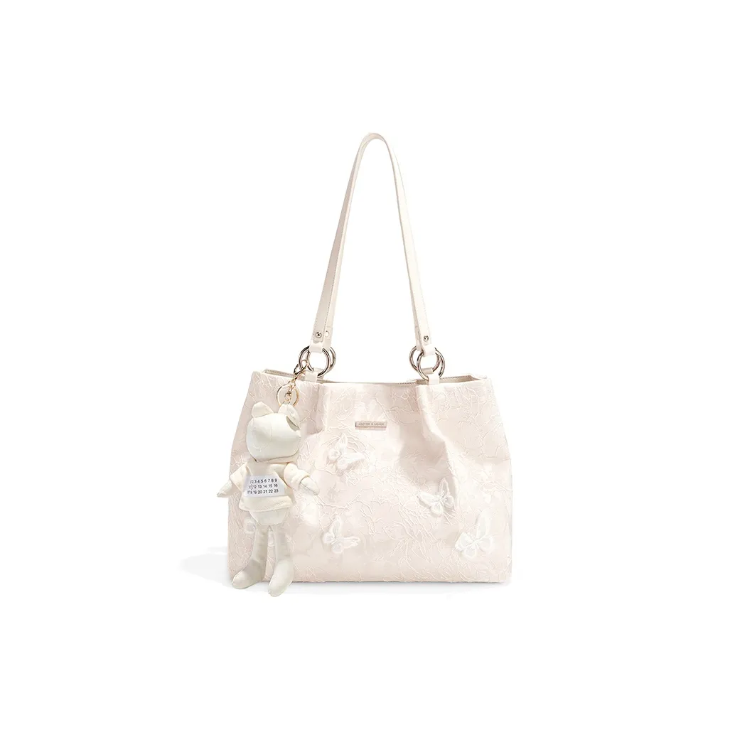 CLEVER KETCH ПУ (полиуретан) Сумка-тоут Средний Женский Экрю Розовый