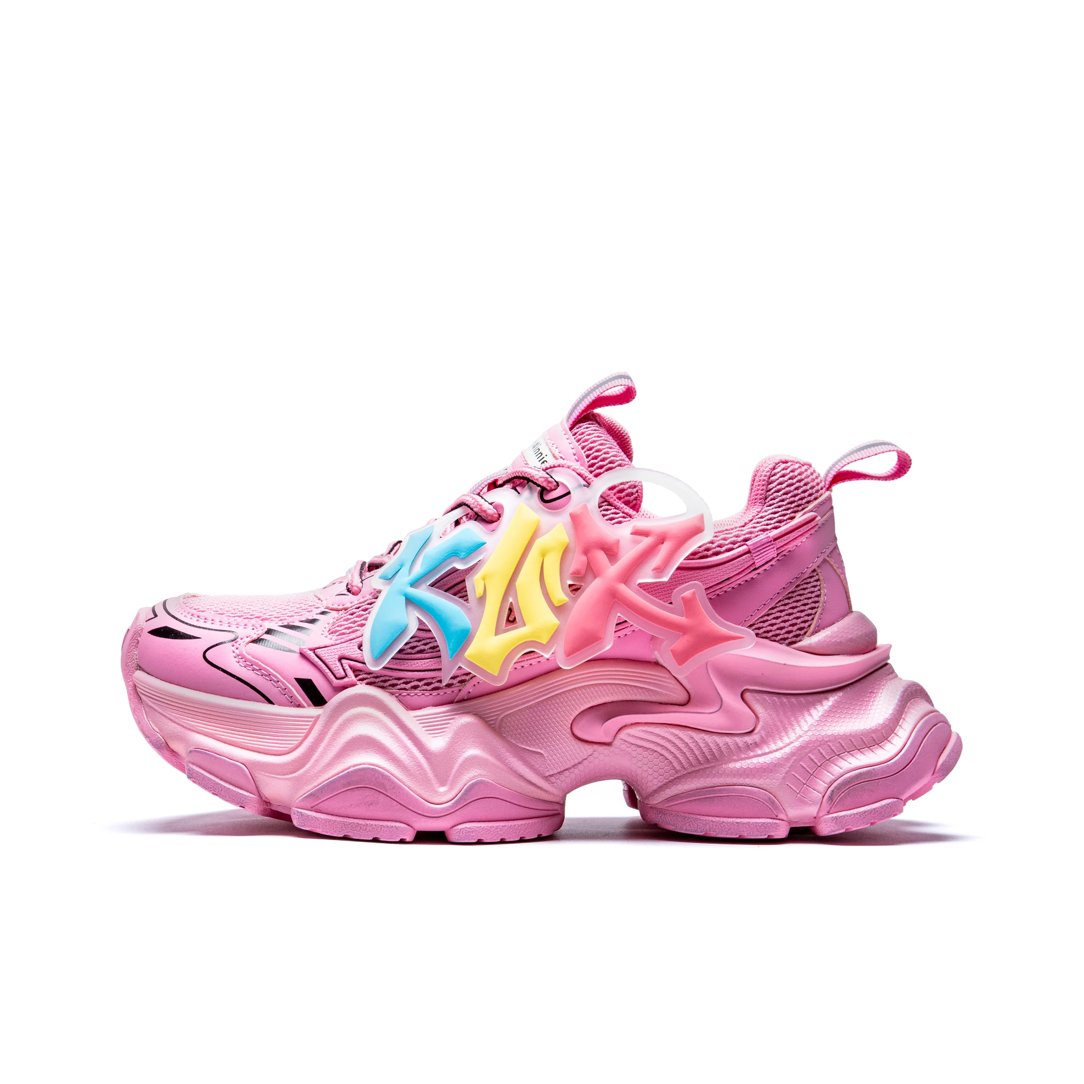 KUX Chunky Sneakers Women's Low top Rainbow Pink