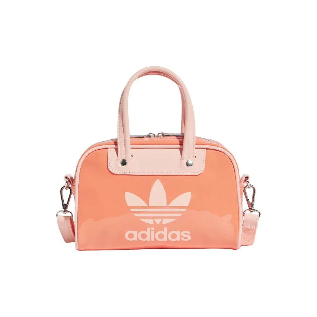 Adidas Полиуретан Bowling Bag Сумка через плечо Сумка Mini Женская Коралловая