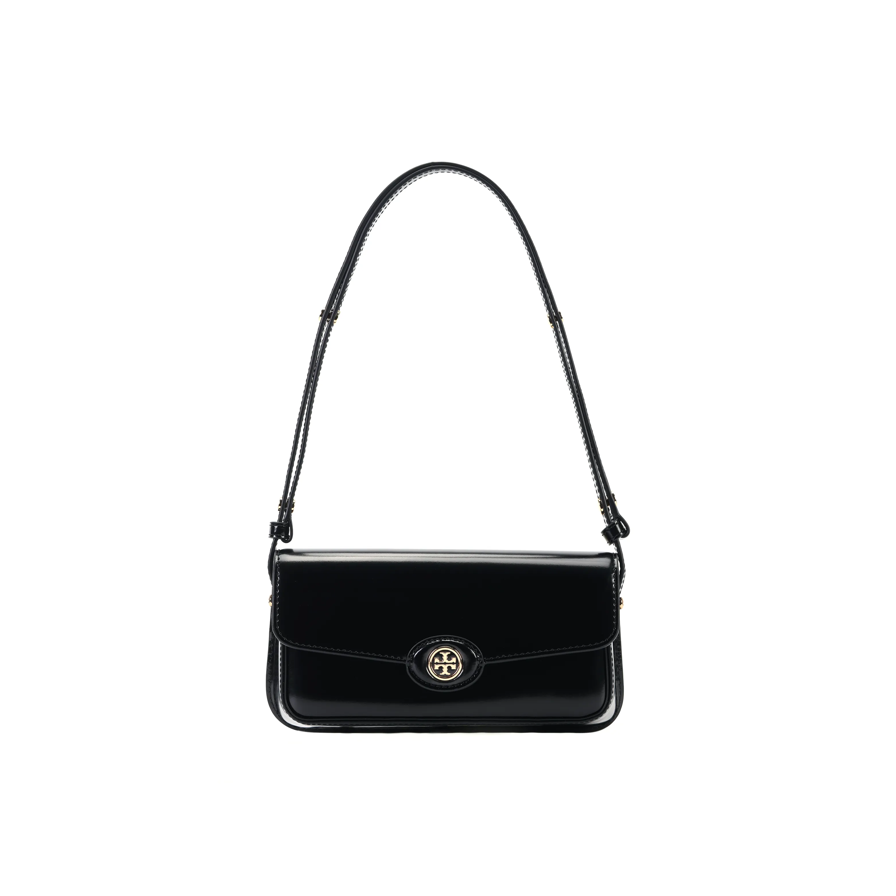 TORY BURCH Robinson Spazzolato Rectangular Shoulder Bag Black