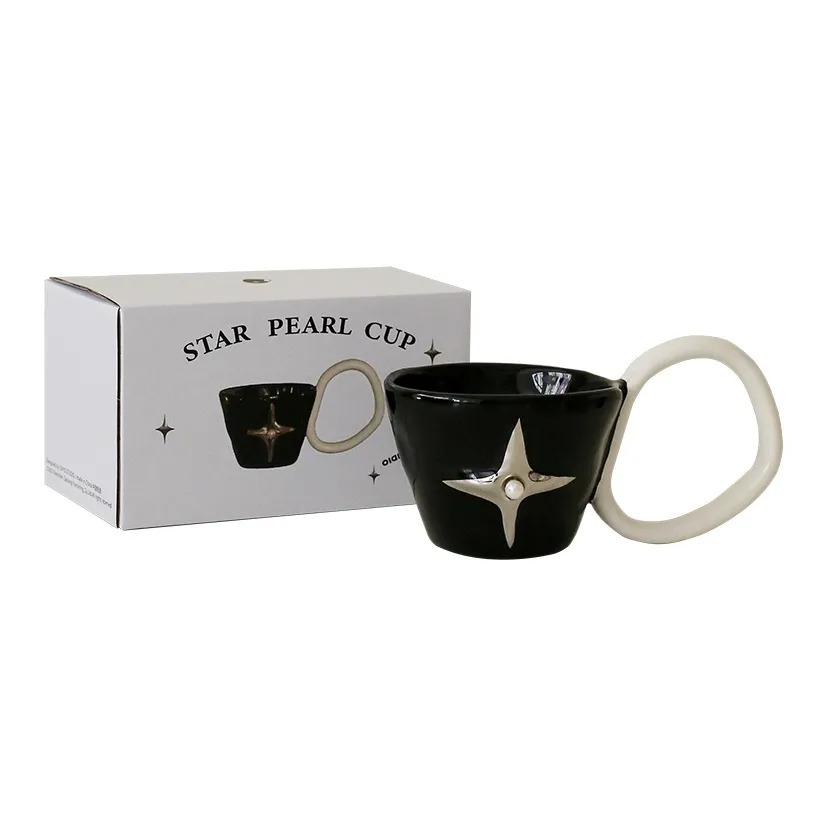 CMYD STUDIO Sparkle Pearl Mug Ceramic Black/White 250ml