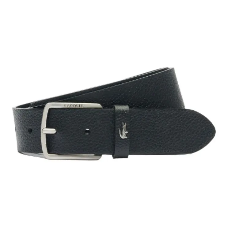 Ремни LACOSTE из коровьей кожи мужской черный ширина 3,5 см