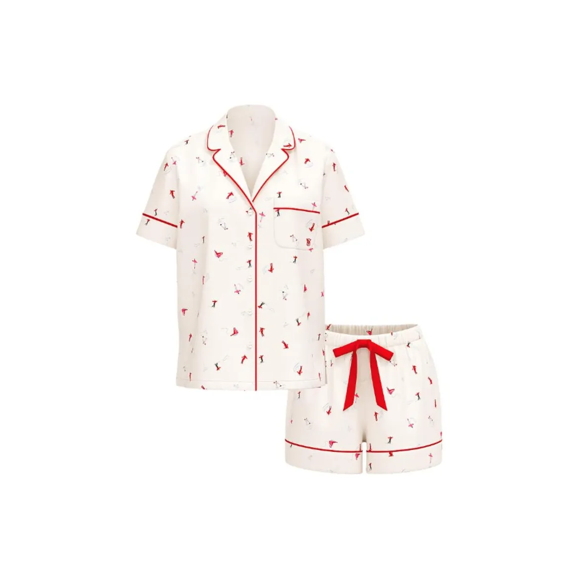 Victoria's Secret Фланелевый короткий пижамный комплект VS SKIERS пижамный комплект для женщин цвет экрю