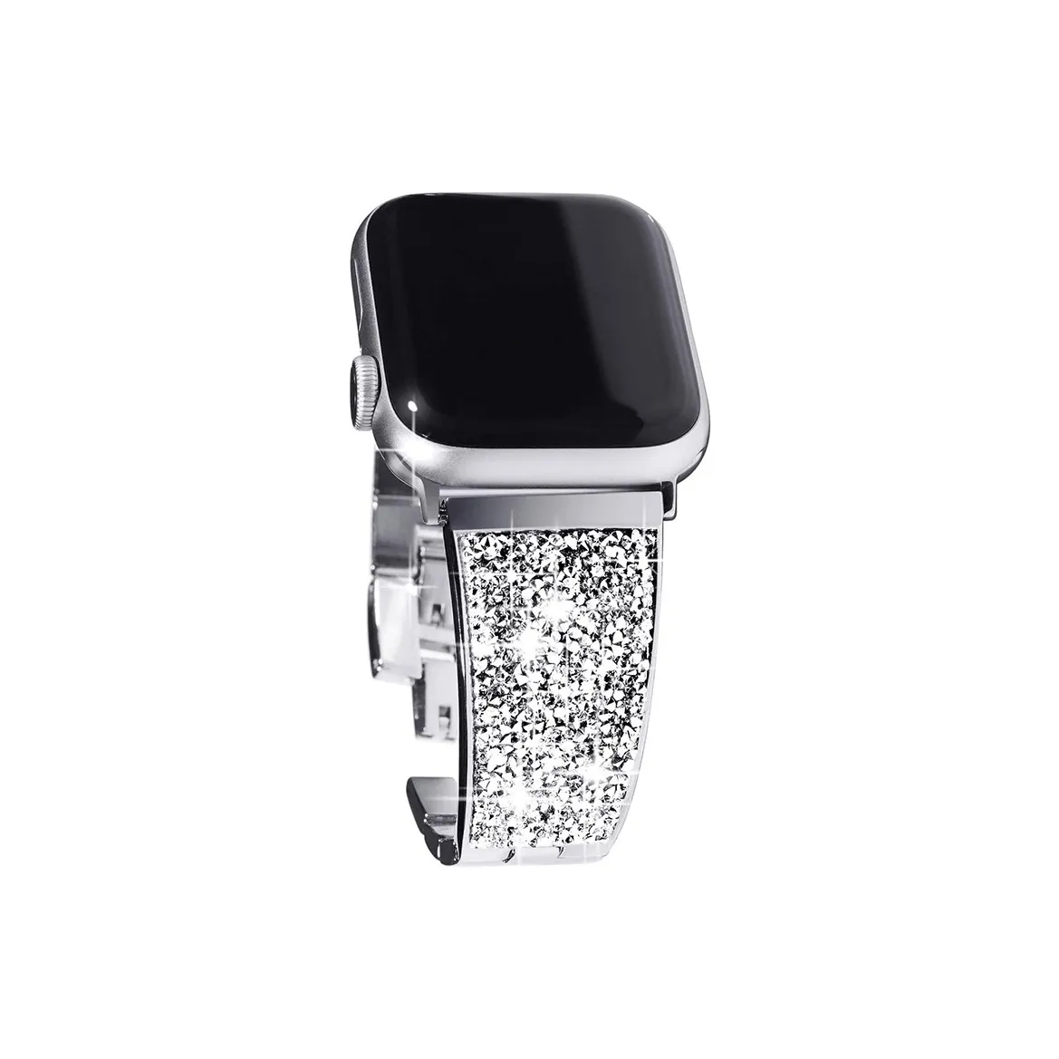 CHRROTA Compatible Apple Watch Series 10 Strap Fashion Full Diamond Metal Watch Band For IWatch 8-1 Generation Strap