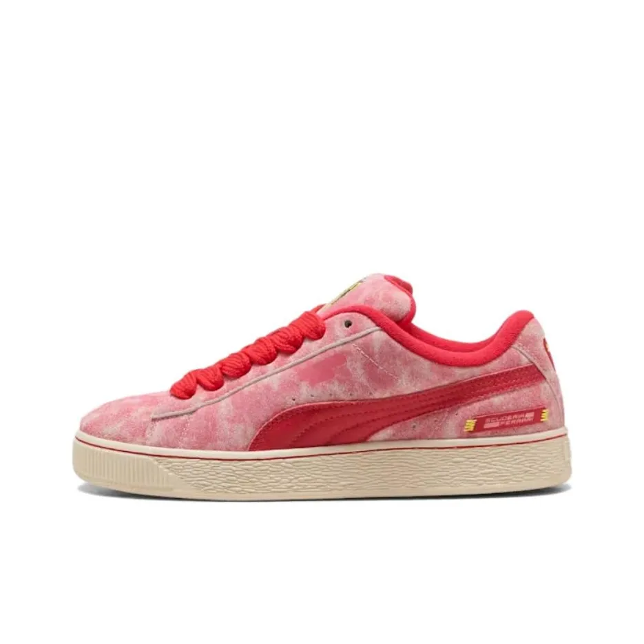 PUMA Scuderia Ferrari Anti Slip Wear Resistant Low Top Skateboard Shoes Men's Pink