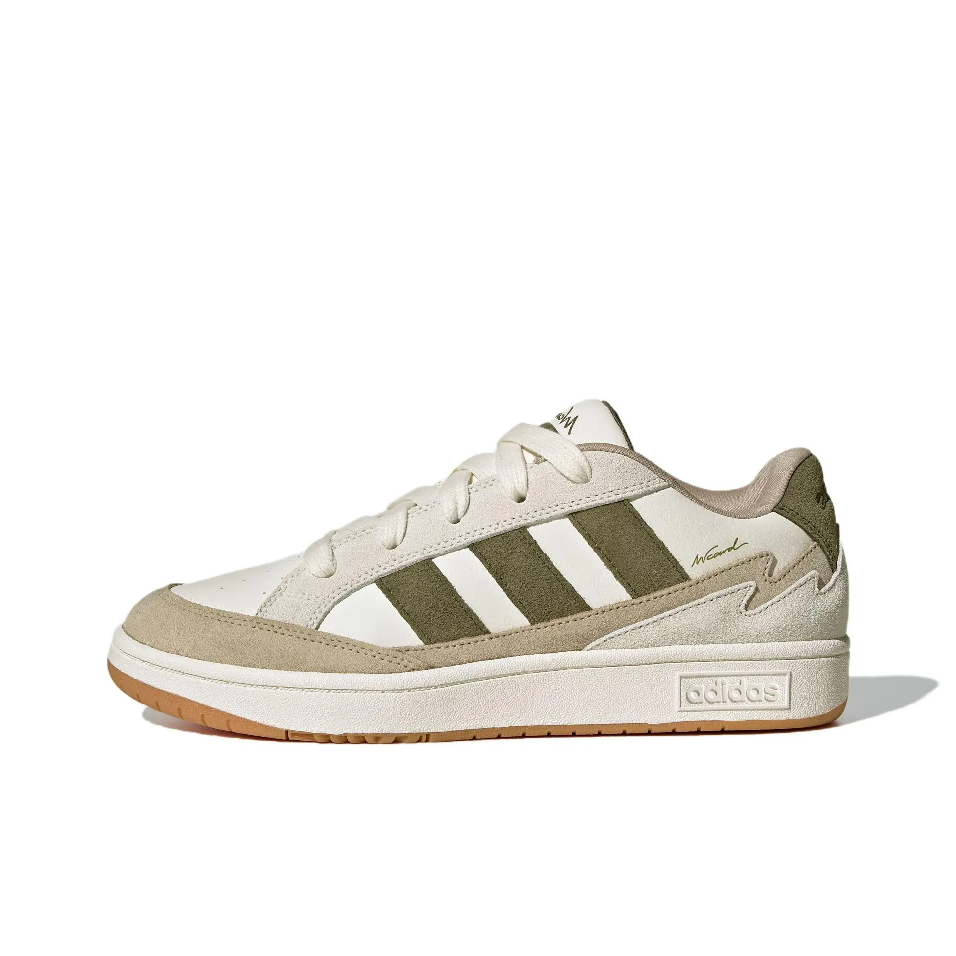 Adidas WCARD ADV Slip-resistant Abrasion-resistant Low Top Skateboard Shoes Unisex White Green Brown Adidas WCARD ADV Противоскользящие Износостойкие Низкие Кроссовки для скейтбординга Унисекс Белый Зеленый Коричневый