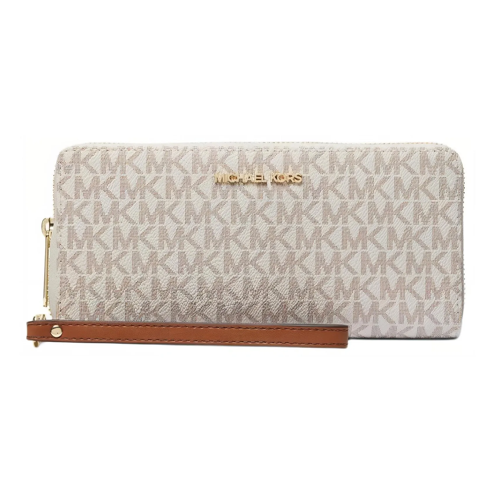 MICHAEL KORS Jet Set Coated Canvas Wallet Large Size Women's Vanilla White