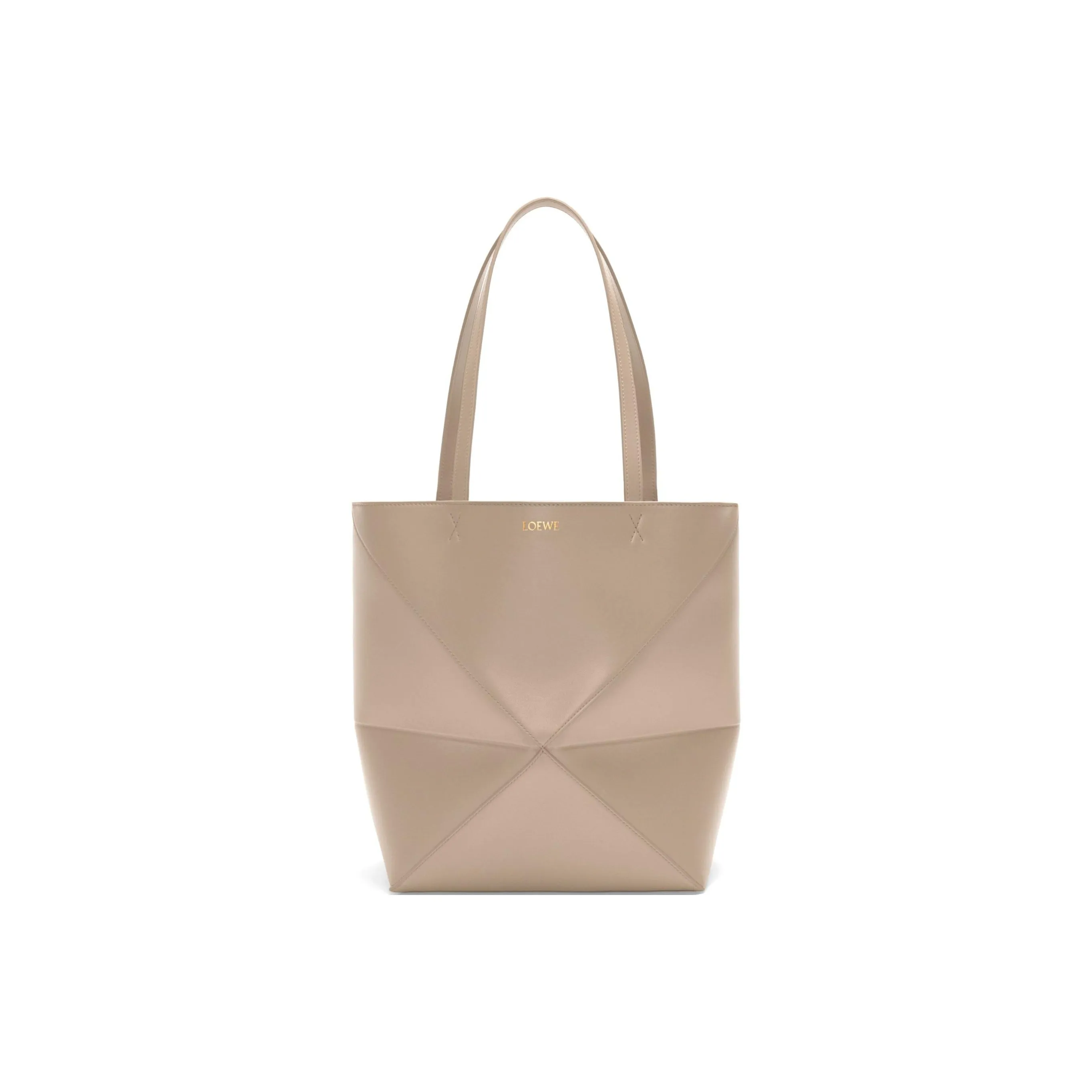 LOEWE Puzzle Fold Calfskin Tote Bag, Shopping Bag, Handbag, Shoulder Bag Medium Size Women's Sand