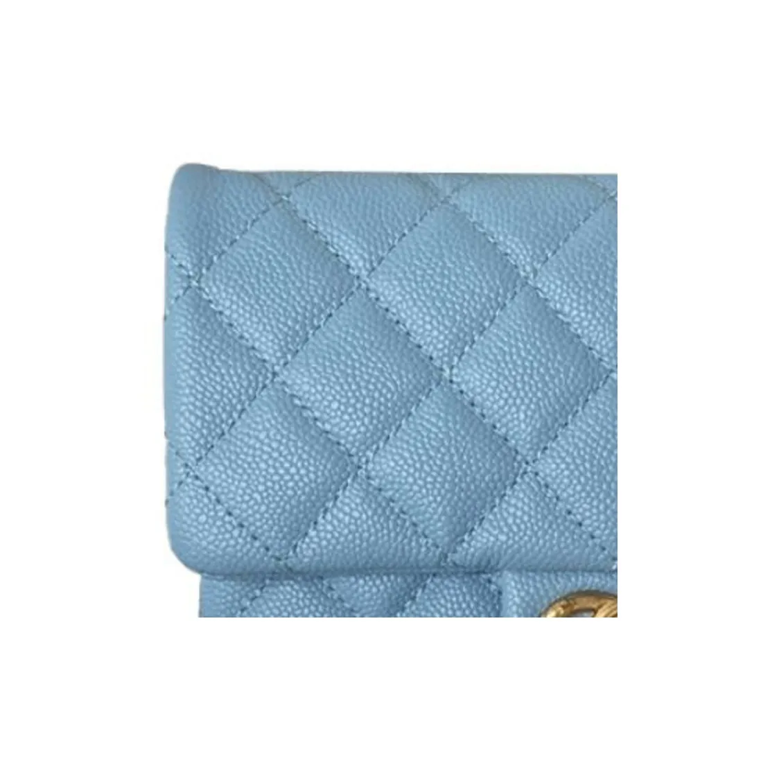 CHANEL Grain Embossed Litchi Grain Calfskin Shoulder Bag, Crossbody Bag Women's Blue