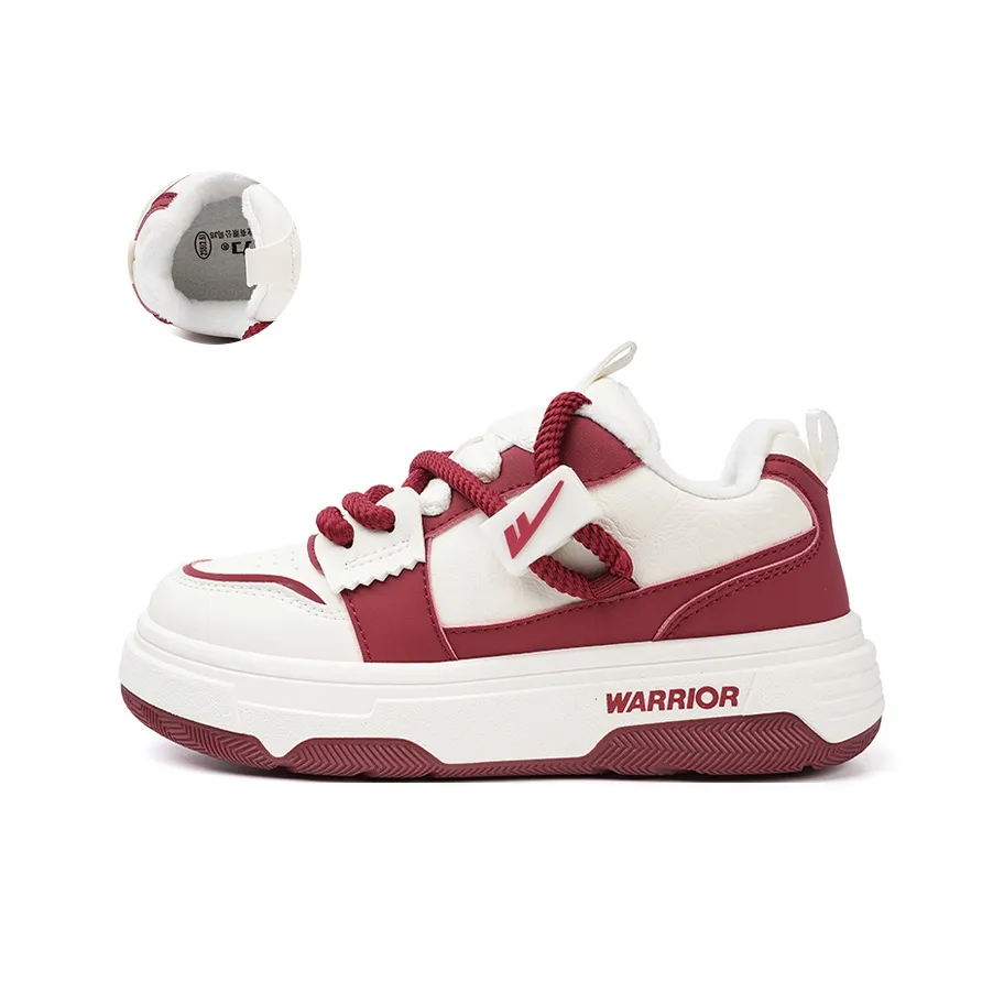 Warrior Аbrasion Resistant Низкие Кроссовки для скейтбординга Женские Белые Бургунди