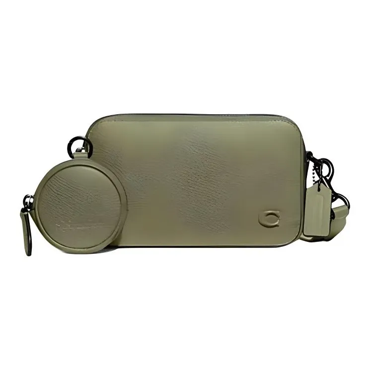 COACH Charter Soft Leather Shoulder Bag, Crossbody Bag Trumpets Men's Moss Green
