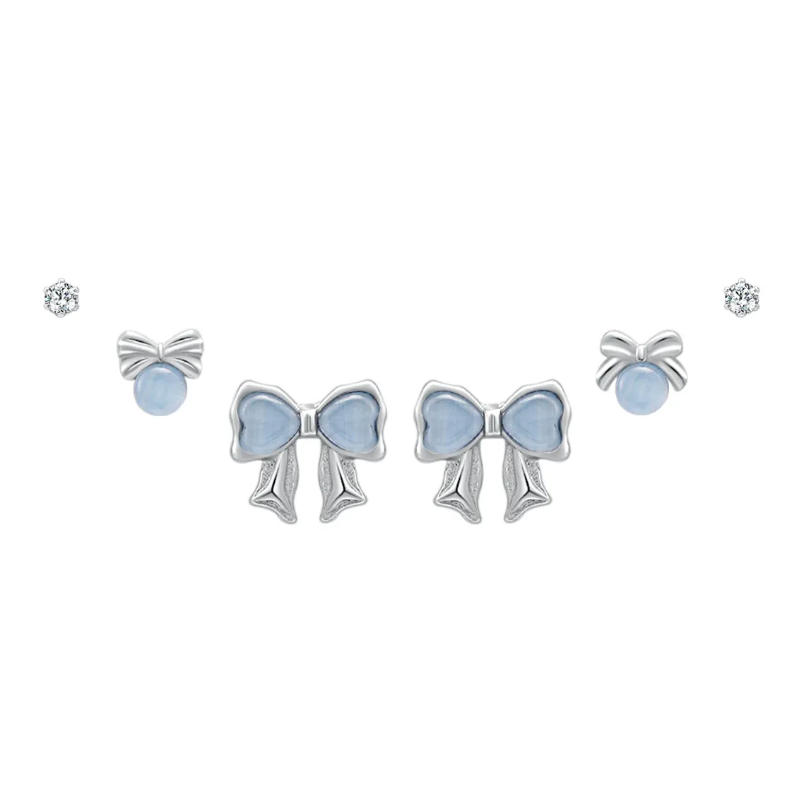 ZANC S925 Silver Earring Post Stud Earrings Women's
