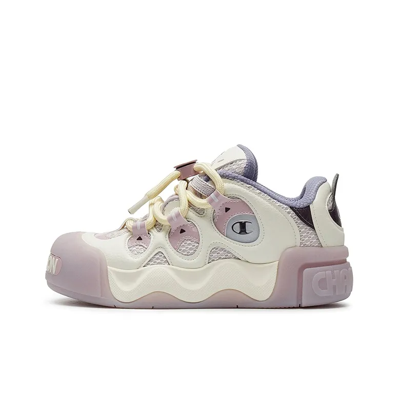 Champion Puffed Donut Low Top Skateboard Shoes Women's Cream/Purple Cloud