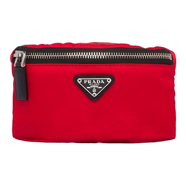 PRADA Leather, Fabric Clutch Men's Red