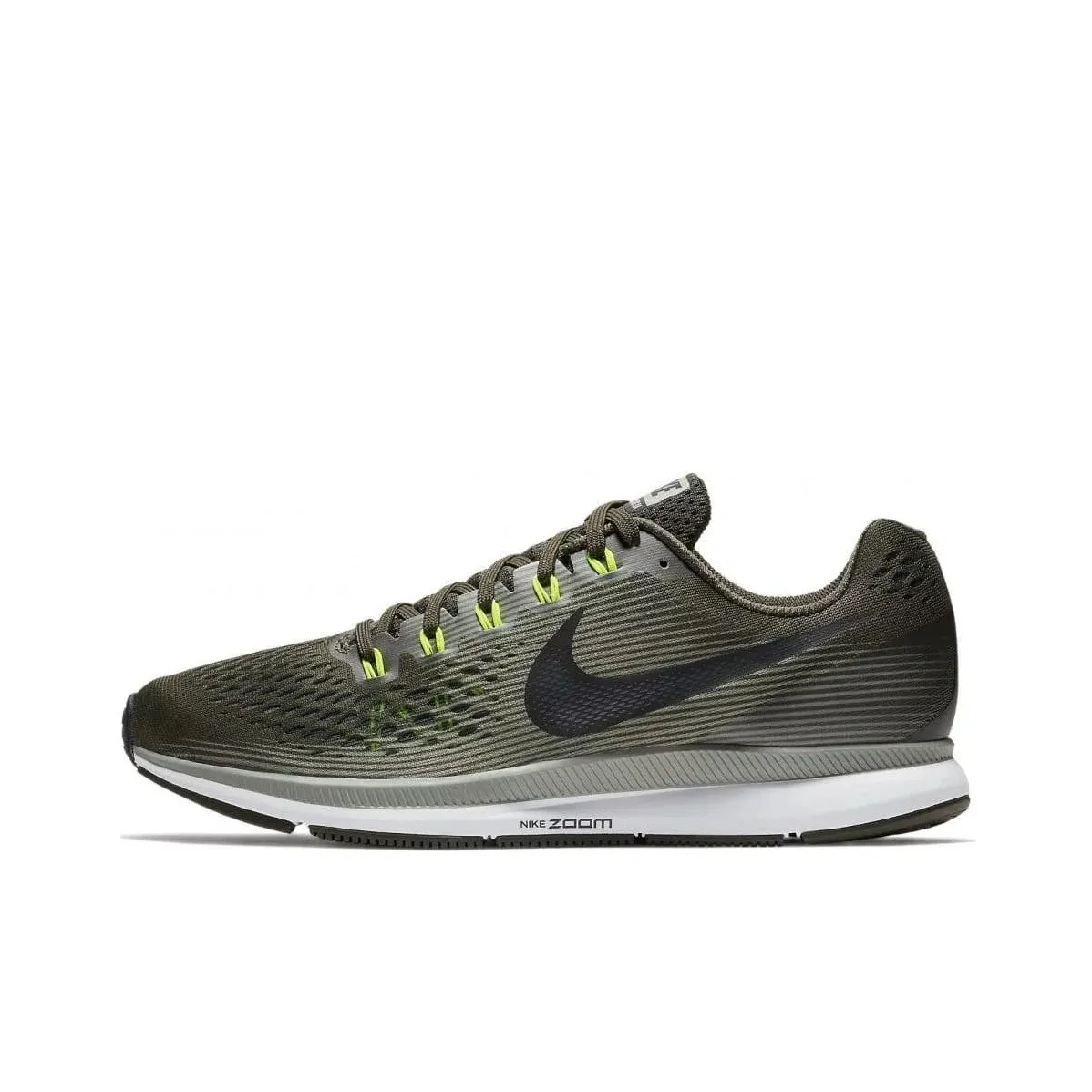 Nike Air Zoom Pegasus 34 Противоскользящий Устойчивый к истиранию Низкий Топ Повседневные Беговые кроссовки Мужские Зеленый Черный