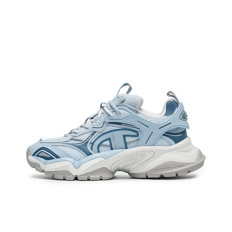 Champion Sharktooth Shoes Power Armor Low Top Chunky Sneakers Men's Ming Blue/Sea Glass Blue