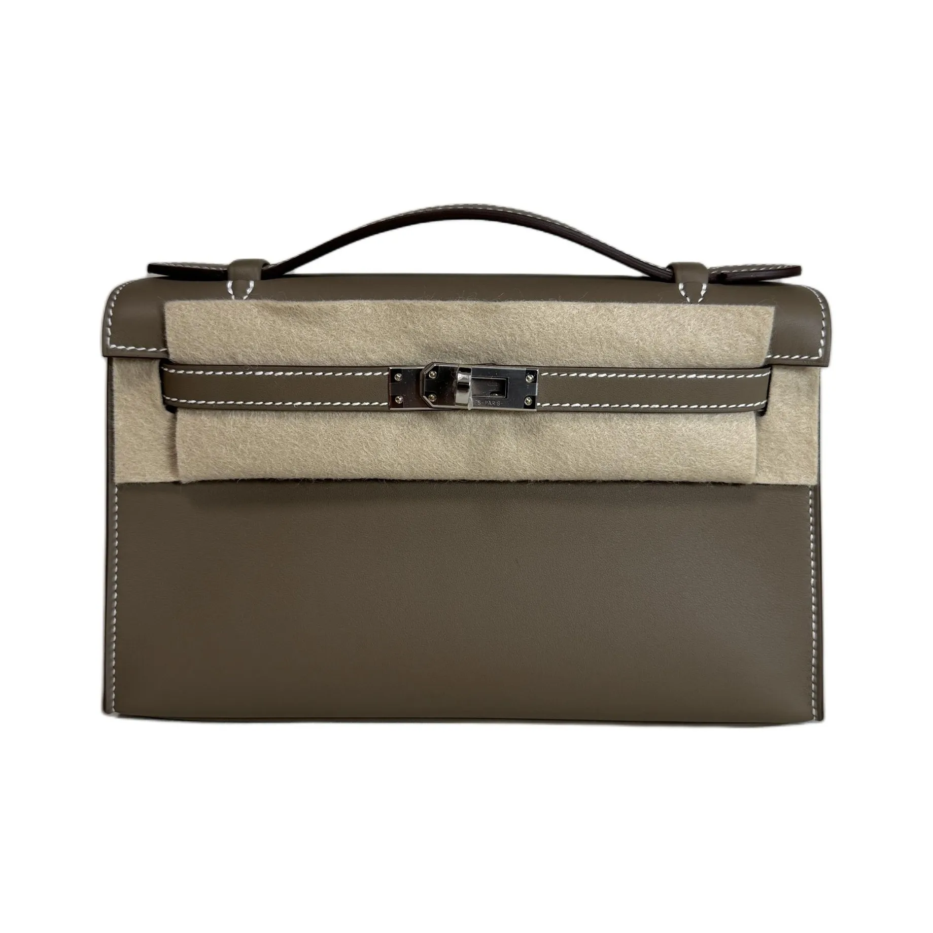HERMES Mini Kelly Generation 1 Swift Leather Kelly Bag Handbags Women's 18 Etoupe Elephant Gray