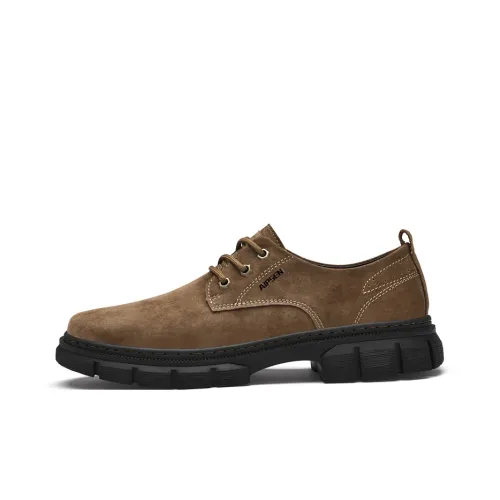 AIPSEN Мужские повседневные туфли Low Top Хаки Мужские