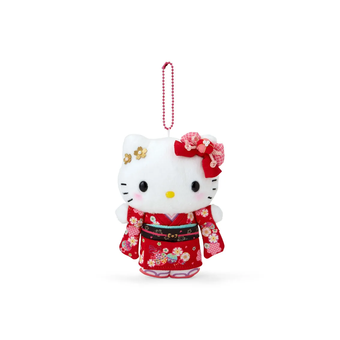 Санрио Hello Kitty Кукла в кимоно плюшевая подвеска высота 16 см