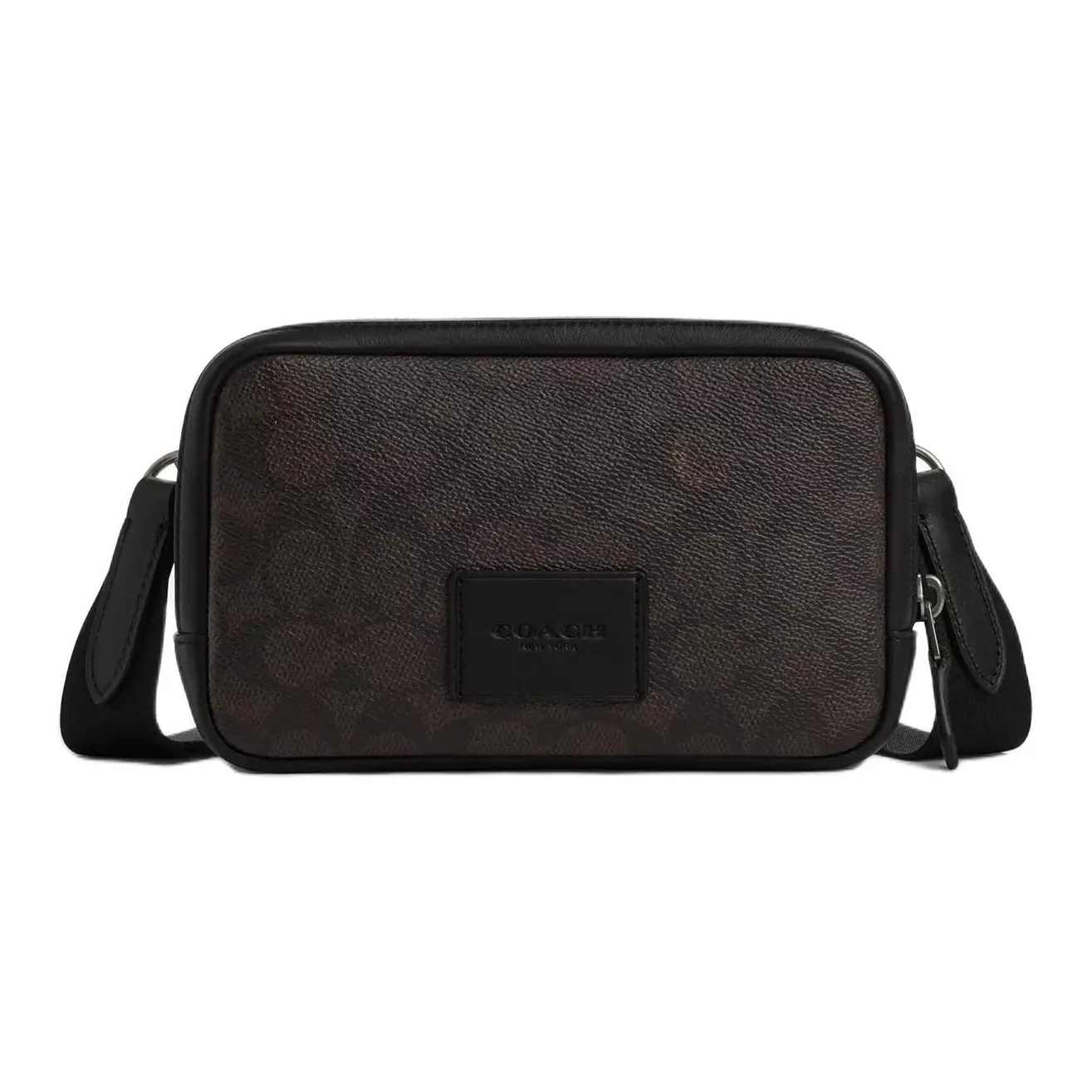 COACH Carrier Smooth Calf Leather Crossbody Bag Shoulder Bag Small Size Women's Walnut Wood