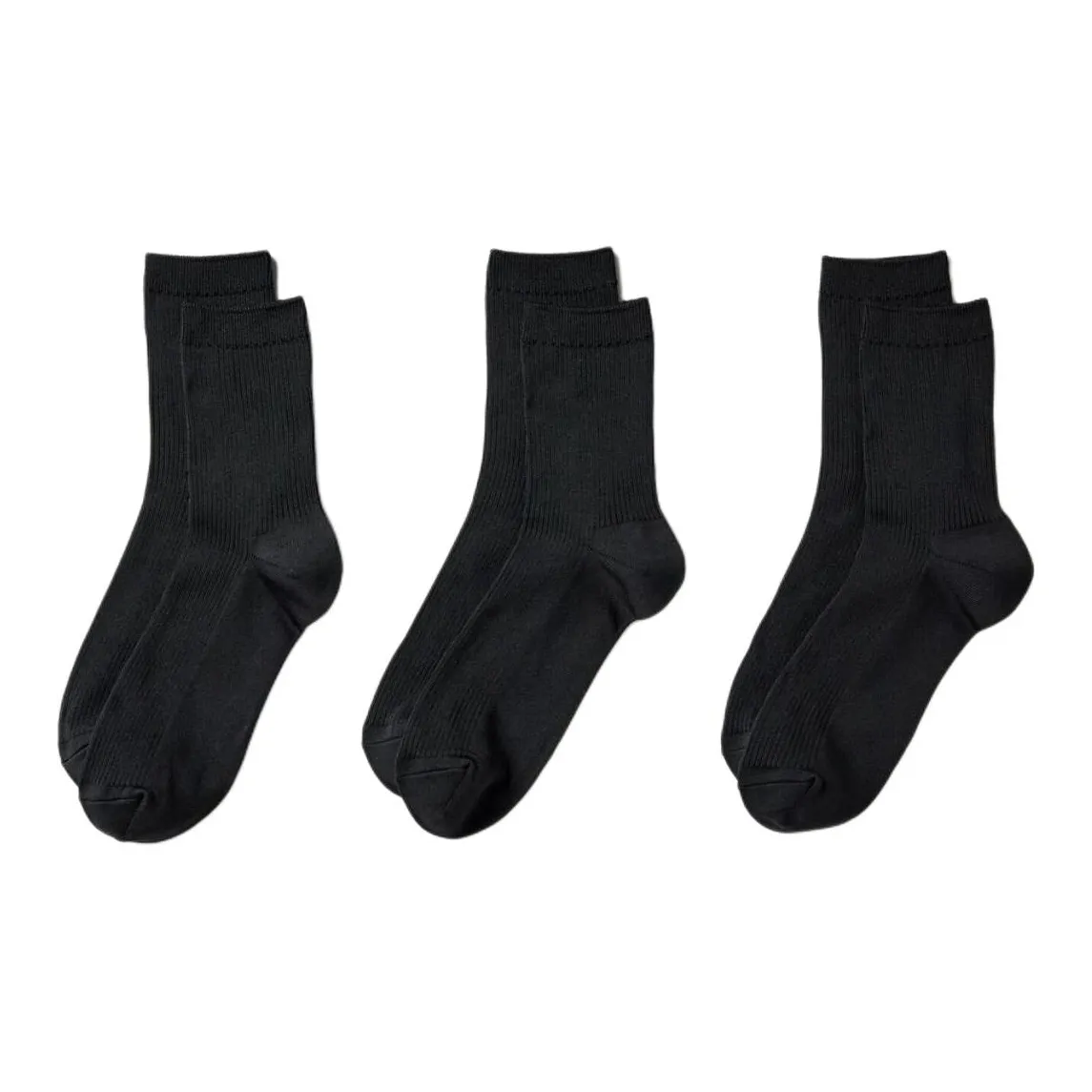UNIQLO Носки Crew Женские упаковка из 3 пар черные