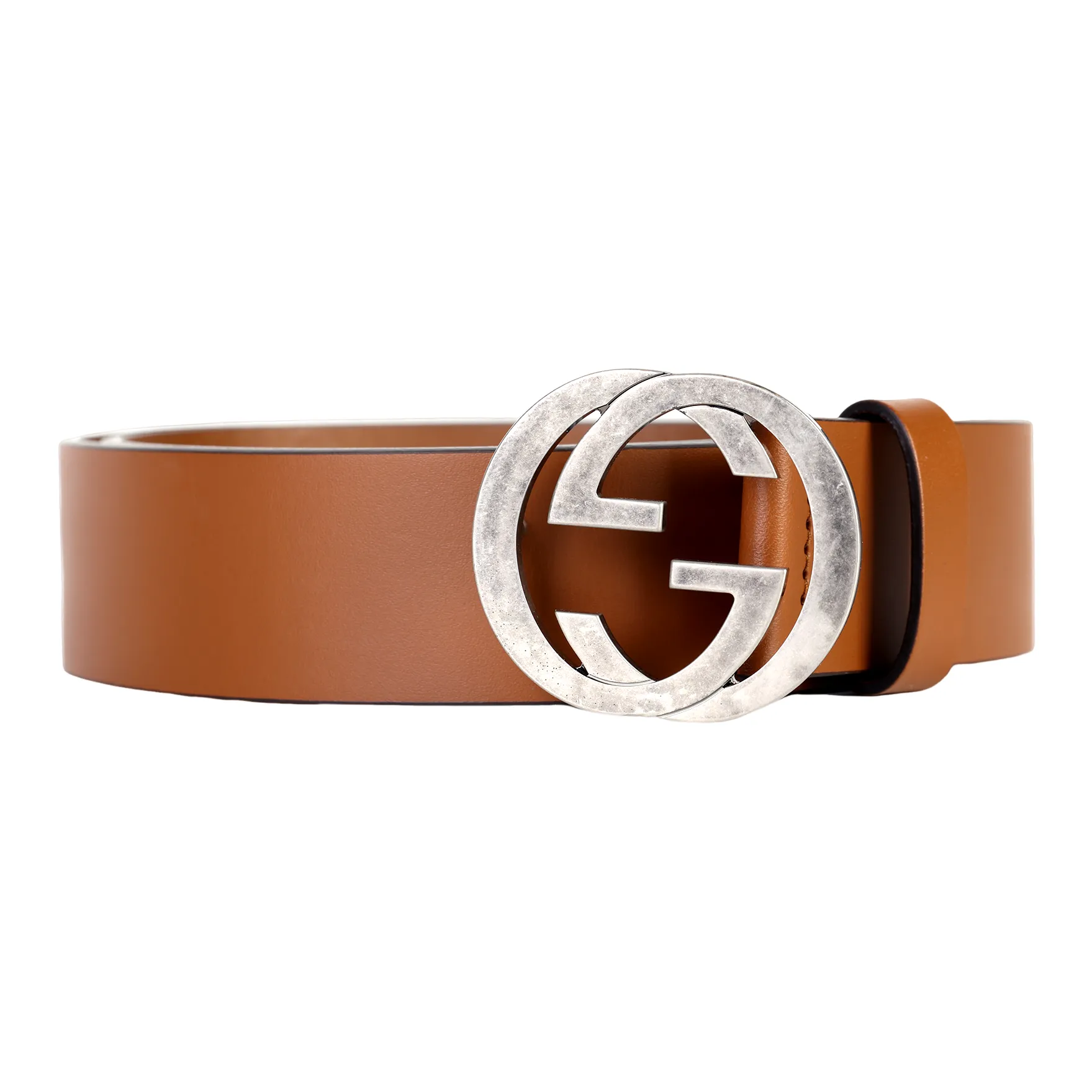 GUCCI Men's GG Logo Buckle Belt Brown/3.5cm